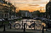 Amsterdam Canal Sunset Background